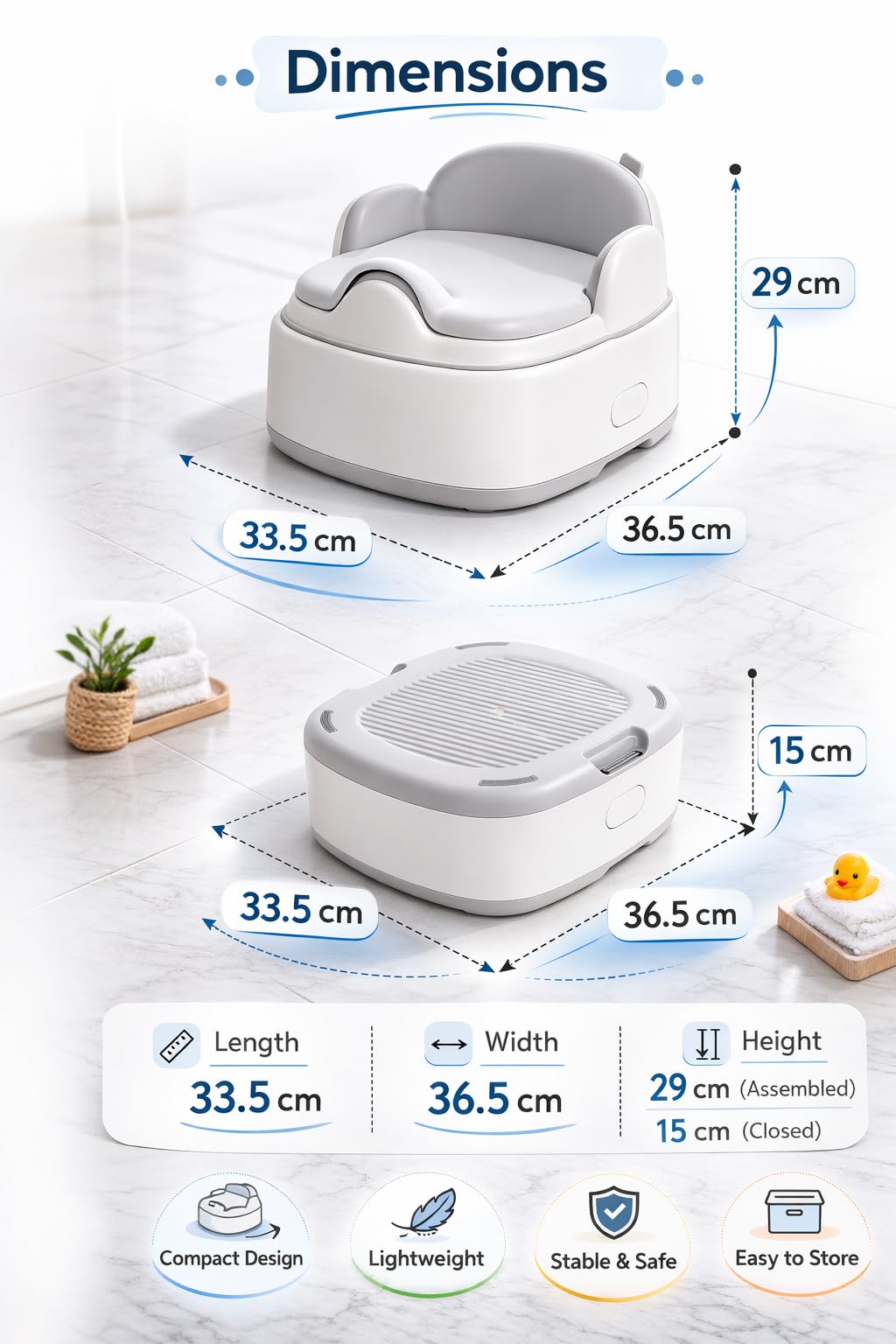 TINSY Baby Potty Training Solutions | Toddler Toilet Trainer, Potty Seat & Potty Chair | Comfortable, Safe & Easy-to-Clean Design for Kids