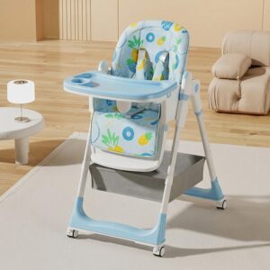 TINSY Baby High Chair Polypropylene Infant Feeding Seat | Safety Harness Belt | Detachable Feeding Tray | Wide Leg Support Frame | Toddler Dining Chair | Child Mealtime Seating Furniture