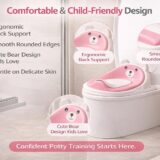 TINSY 3-in-1 Potty Seat | Trainer and Step Stool Combo | Removable Bowl | Anti-Tip Base | Multi-Stage Potty Solution | Portable Child Seat | Pink