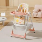 TINSY Baby High Chair | Safety Harness Belt | Detachable Feeding Tray | Wide Leg Support Frame | Toddler Dining Chair | 6 Months to 5 Years | Pink