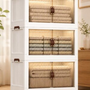 TINSY Kids Wardrobe Storage Cabinet with Doors & Wheels, Multi-Purpose Plastic Cupboard for Clothes, Toys & Essentials, Space-Saving Organizer for Kids Room, Nursery & Bedroom