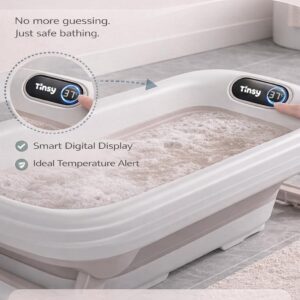 TINSY Premium Baby Bath Tub | Anti-Skid Base | Lightweight Body | Spacious Interior | Easy Cleaning | Infant Toddler Bathing Seat | Stable Design | White