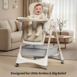 TINSY High Chair Polypropylene Safety Belt Secured Seat | Elevated Dining Support | Heavy-Duty Frame | Tray Lock System | Scratch-Resistant Finish | Boys & Girls