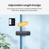 TINSY Child Safety Fridge Lock for Double Door Refrigerator & Cabinet, Adjustable French Door Lock (70–90mm), No Drill Adhesive Baby Safety Lock, Strong 15kg Hold Toddler Proof Cabinet Lock