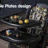 TINSY Classic Baby High Chair | Anti-Skid Base | Feeding Tray Included | Sturdy Frame | Adjustable Tray | Safe Seating | Polypropylene Build | Kids High Chair | Infant Toddler | Black