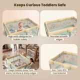 TINSY Fabric Playpen Space-Efficient Safety Enclosure | Steel Support Frame | Mesh Viewing Panels | Secure Zip Entry | Indoor Play Area | Baby Playpen | Toddler Fence