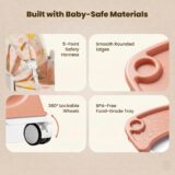 TINSY Baby High Chair | Safety Harness Belt | Detachable Feeding Tray | Wide Leg Support Frame | Toddler Dining Chair | 6 Months to 5 Years | Pink