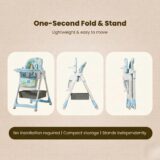 TINSY Baby High Chair Polypropylene Infant Feeding Seat | Safety Harness Belt | Detachable Feeding Tray | Wide Leg Support Frame | Toddler Dining Chair | Child Mealtime Seating Furniture