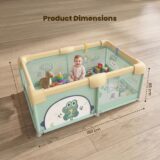 TINSY Fabric Playpen Space-Efficient Safety Enclosure | Steel Support Frame | Mesh Viewing Panels | Secure Zip Entry | Indoor Play Area | Baby Playpen | Toddler Fence