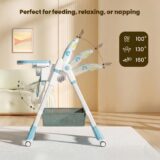 TINSY Baby High Chair Polypropylene Infant Feeding Seat | Safety Harness Belt | Detachable Feeding Tray | Wide Leg Support Frame | Toddler Dining Chair | Child Mealtime Seating Furniture
