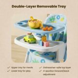 TINSY Baby High Chair Polypropylene Infant Feeding Seat | Safety Harness Belt | Detachable Feeding Tray | Wide Leg Support Frame | Toddler Dining Chair | Child Mealtime Seating Furniture