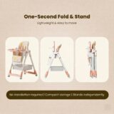 TINSY Baby High Chair | Safety Harness Belt | Detachable Feeding Tray | Wide Leg Support Frame | Toddler Dining Chair | 6 Months to 5 Years | Pink