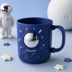 TINSY Astronaut Sipper Cup for Kids – Spill-Proof, BPA-Free, Cute Space Design, Easy Grip Training Cup for Toddlers & Babies (White)