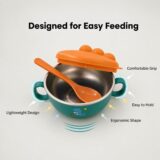 Tinsy Stainless Steel Kids Bowl with Lid – Dino & Bear
