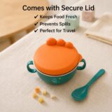 Tinsy Stainless Steel Kids Bowl with Lid – Dino & Bear