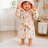 Tinsy Premium Kids Hooded Bathrobe – Ultra-Soft, Highly Absorbent, Cozy Bear Design, Perfect for Bath, Beach & Pool (Upto 18 Months)