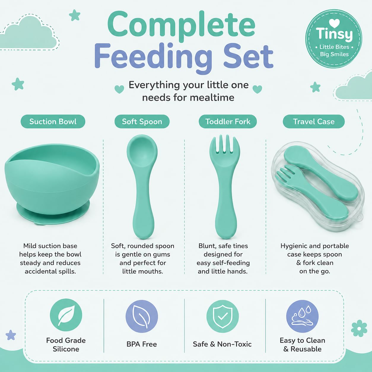 Tinsy Silicone Baby Bowl with Cute Animal Design