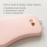 TINSY CloudSoft Baby & Toddler Memory Foam Pillow (Cotton Candy Pink), Thin Breathable (27Γ45Γ3 cm)