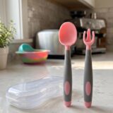 Tinsy Temperature-Sensitive Baby Spoon and Fork Set with Travel Case