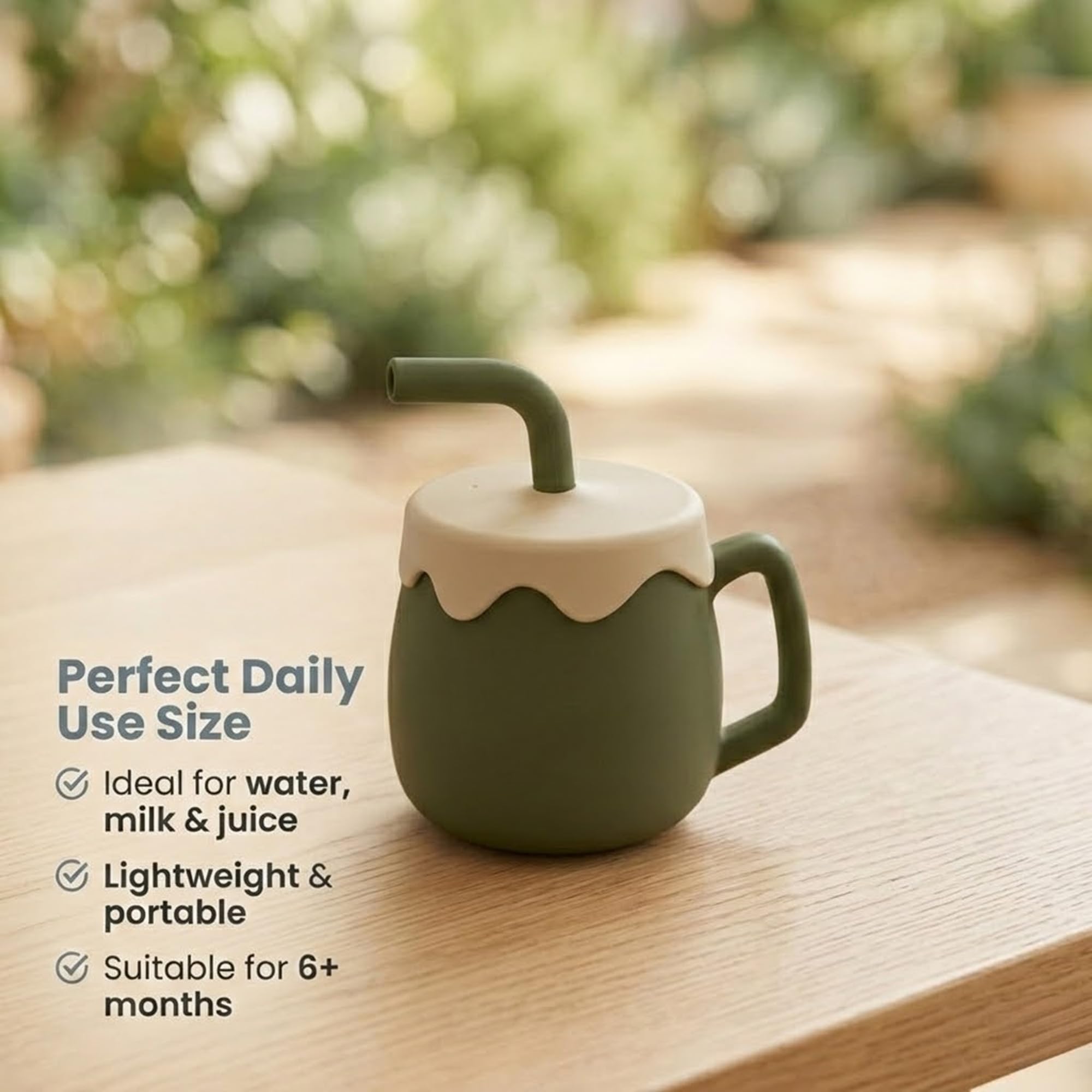 Tinsy Ice Cream Silicone Sippy Cup with Straw