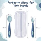 Tinsy Soft Silicone Baby Spoon and Fork Set with Travel Case