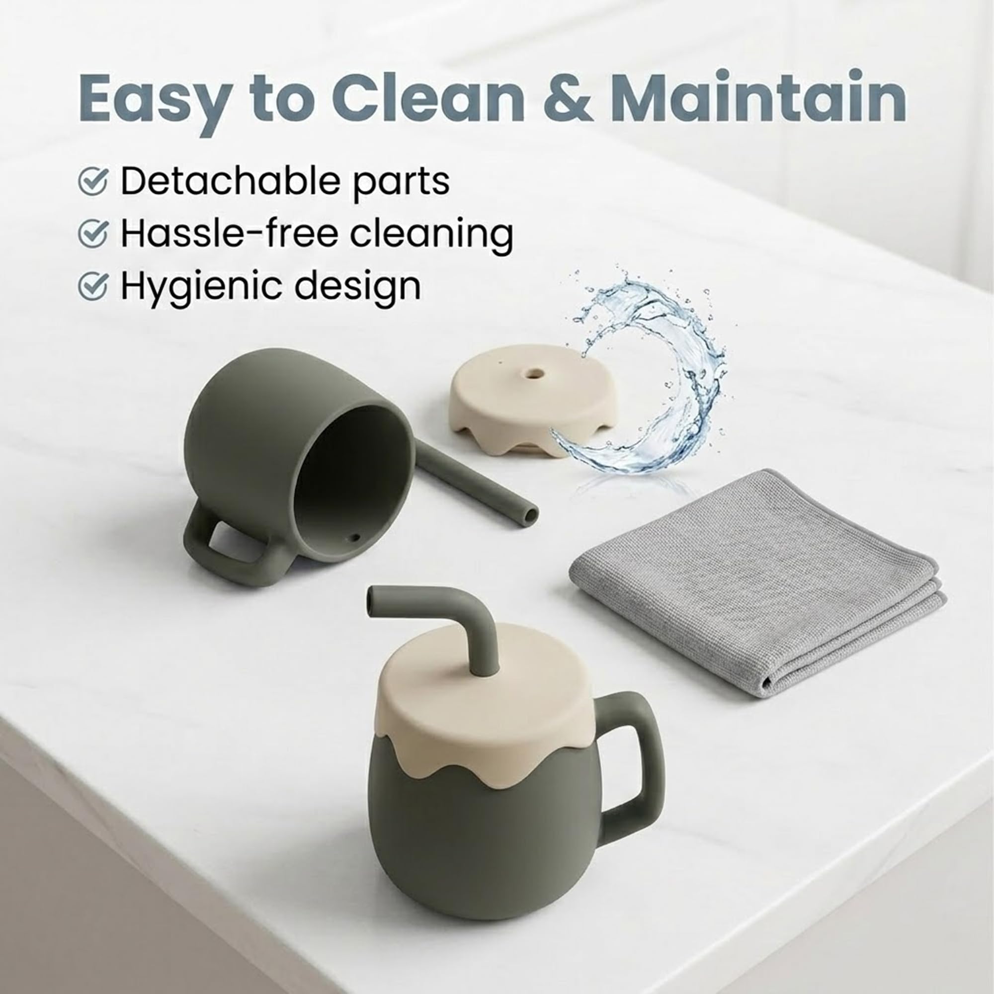 Tinsy Ice Cream Silicone Sippy Cup with Straw