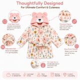 Tinsy Premium Kids Hooded Bathrobe – Ultra-Soft, Highly Absorbent, Cozy Bear Design, Perfect for Bath, Beach & Pool (Upto 18 Months)