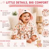 Tinsy Premium Kids Hooded Bathrobe – Ultra-Soft, Highly Absorbent, Cozy Bear Design, Perfect for Bath, Beach & Pool (Upto 18 Months)