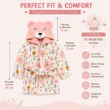 Tinsy Premium Kids Hooded Bathrobe – Ultra-Soft, Highly Absorbent, Cozy Bear Design, Perfect for Bath, Beach & Pool (Upto 18 Months)