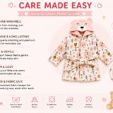 Tinsy Premium Kids Hooded Bathrobe – Ultra-Soft, Highly Absorbent, Cozy Bear Design, Perfect for Bath, Beach & Pool (Upto 18 Months)