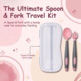 Tinsy Temperature-Sensitive Baby Spoon and Fork Set with Travel Case