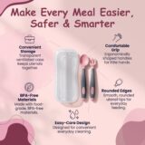 Tinsy Temperature-Sensitive Baby Spoon and Fork Set with Travel Case