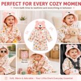 Tinsy Premium Kids Hooded Bathrobe – Ultra-Soft, Highly Absorbent, Cozy Bear Design, Perfect for Bath, Beach & Pool (Upto 18 Months)