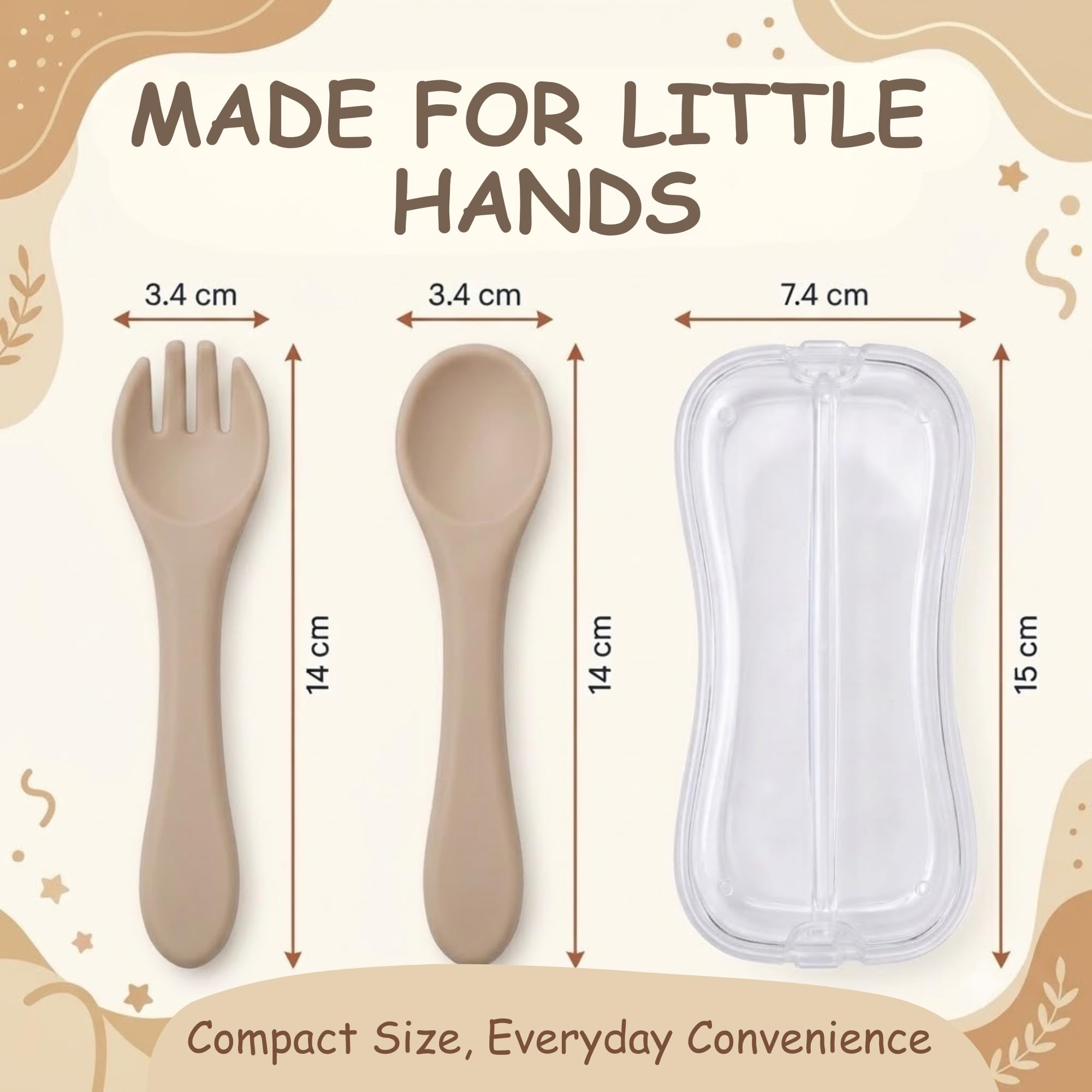 Tinsy Stainless Steel Baby Spoon and Fork Set with Travel Case