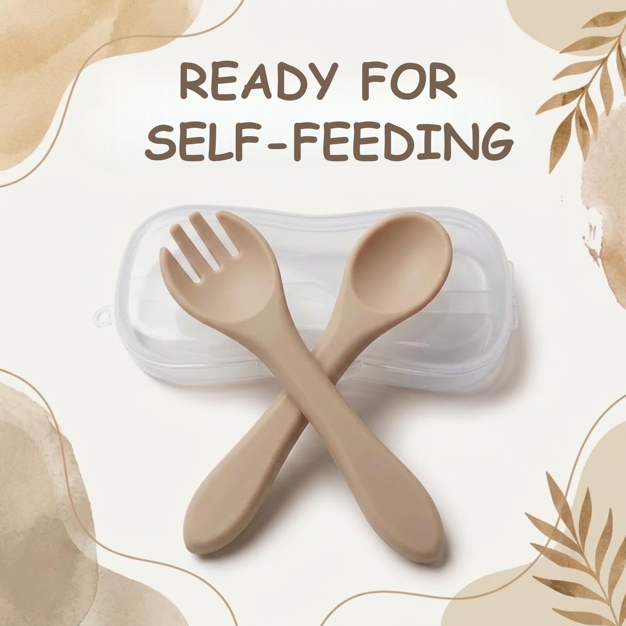 Tinsy Stainless Steel Baby Spoon and Fork Set with Travel Case