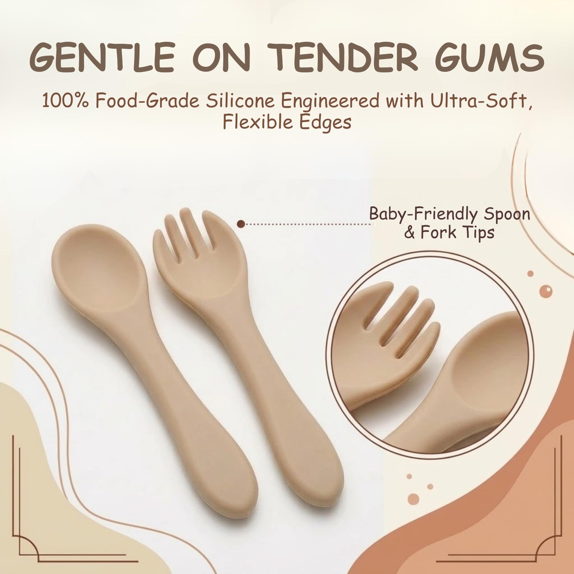 Tinsy Stainless Steel Baby Spoon and Fork Set with Travel Case