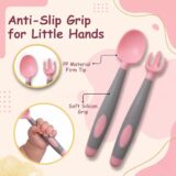 Tinsy Temperature-Sensitive Baby Spoon and Fork Set with Travel Case