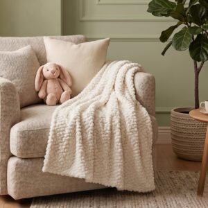 TINSY Ultra Soft Popcprn Baby Blanket – Super Soft, Cozy & Gentle for Newborn Boys & Girls (Cream)