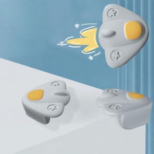 TINSY Rabbit Shaped Silicone Corner Guards for Baby Safety, Soft Furniture Corner Protectors with Strong Adhesive, Childproof Table Edge Protection, Shock-Absorbing Corner Cushions, Pack of 4pcs, Grey