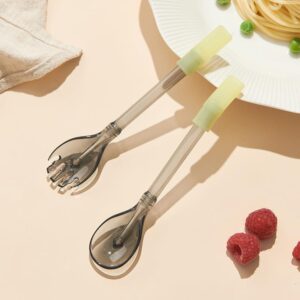 TINSY Baby Spoon, Fork and Straw Set | Toddler Feeding Utensils with Easy Grip Handles | Reusable Cutlery for Babies and Young Children | Tritan Material | Yellow