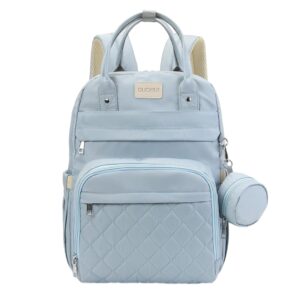 TINSY Baby Diaper Backpack | Waterproof Maternity Backpack with Insulated Bottle Holders | Multi Pocket Baby Storage Bag for Travel Nursery Hospital | Light Grey