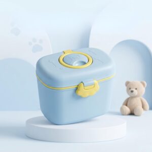 TINSY Bear Baby Food Storage Container | Multi Compartment Snack Storage Box | Portable Portion Organizer for Dry Food Cereal Snacks and Travel | Vanilla Cream
