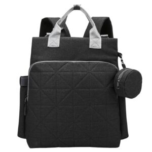 TINSY Baby Diaper Backpack | Large Capacity Baby Travel Bag with Multiple Organizer Pockets | Insulated Bottle Holders | Maternity Backpack | Light Grey