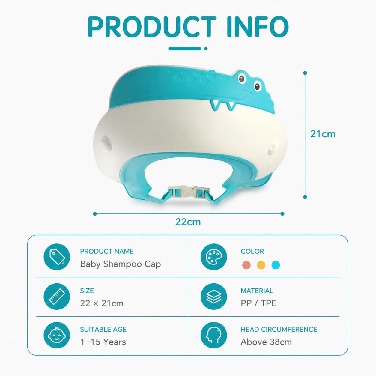 Tinsy Baby Shower Cap with Eye Protection
