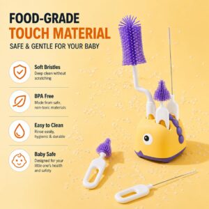 Tinsy Nylon Bristle Baby Bottle Brush with Holder