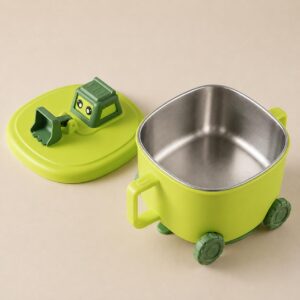 TINSY Kids Stainless Steel Feeding Bowl with Suction | Toddler Food Serving Bowl for Snacks Cereals Fruits Rice and Meals | Reusable Feeding Bowl for Babies and Young Children | Cream