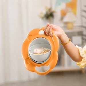 TINSY Baby Anti Spill Bowl | 360 Degree Rotating Gyro Feeding Bowl | Spill Resistant Snack and Meal Bowl for Babies Toddlers and Kids | Easy Grip Feeding Bowl | Green