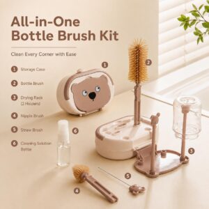 Tinsy Long Handle Baby Bottle Brush with Stand