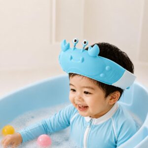 Tinsy Baby Shower Cap with Eye Protection