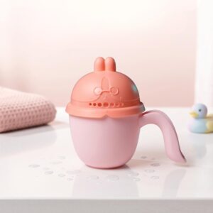 TINSY Bunny Splash Baby Hair Rinse Cup | Easy Grip Water Pouring Cup for Shampoo and Hair Washing | Comfortable Handle for Infants Toddlers and Kids | Mint Green